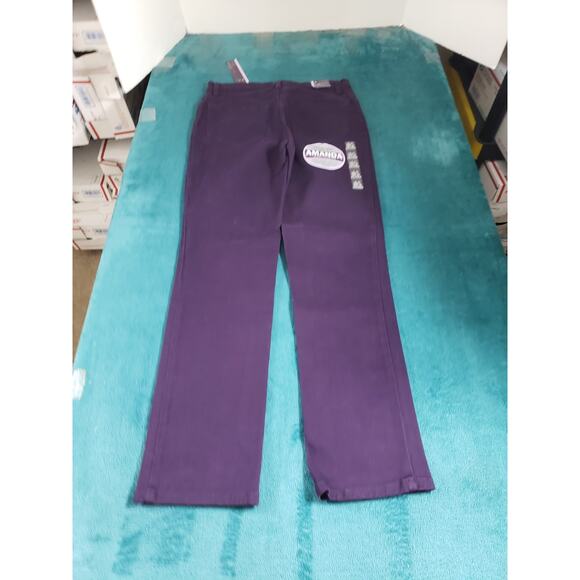 Gloria Vanderbilt Jeans Size 4 Petite Womens Purple Amanda Slimming Straight NWT - Picture 12 of 16
